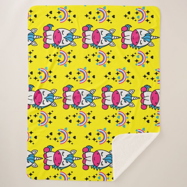 Cobertor Sherpa Little Girls Unicorn Pony (Frente)