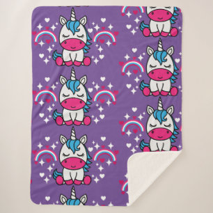 Cobertor Sherpa Little Girls Unicorn Pony