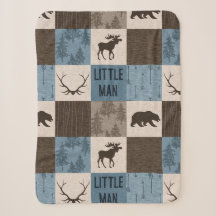 Little Man Rustic Minky Sherpa Blanket
