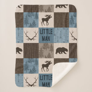 Cobertor Sherpa Little Man Rustic Minky Sherpa Blanket