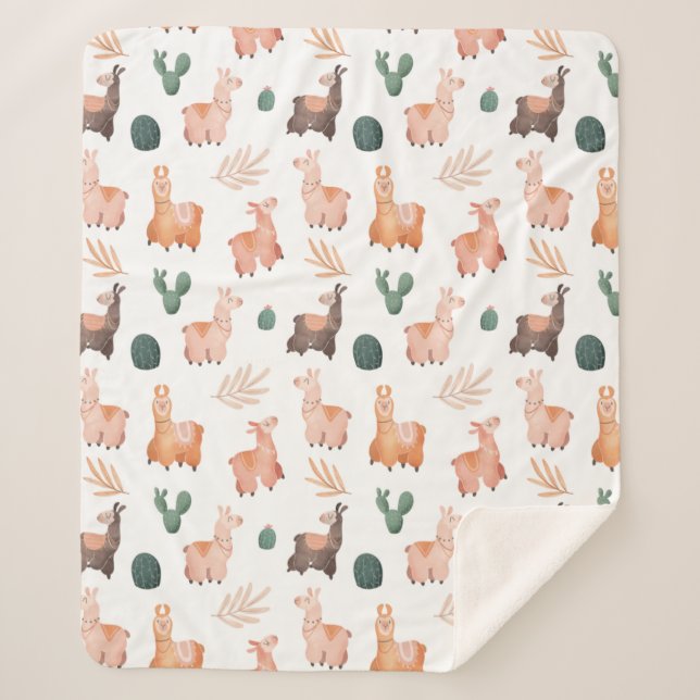 Cobertor Sherpa Llamas Sherpa Blanket (Frente)