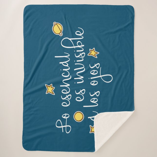 Cobertor Sherpa Lo esencial es invisible a los ojos (Frente)