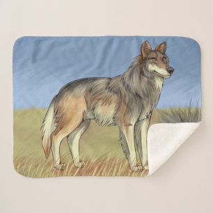 Cobertor Sherpa Lobo Mexicano