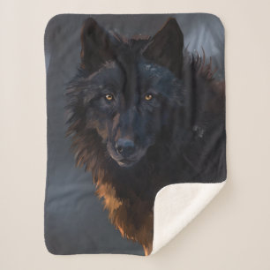 Cobertor Sherpa Lobo negro