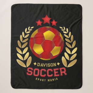 Cobertor Sherpa Logotipo de Futebol Elegante Para Adultos