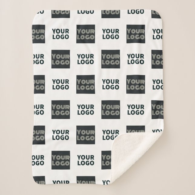 Cobertor Sherpa Logotipo repetido simples do logotipo 2 | Branco (Frente)
