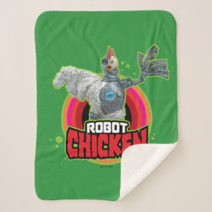 Cobertor Sherpa Logotipo Robot Chicken
