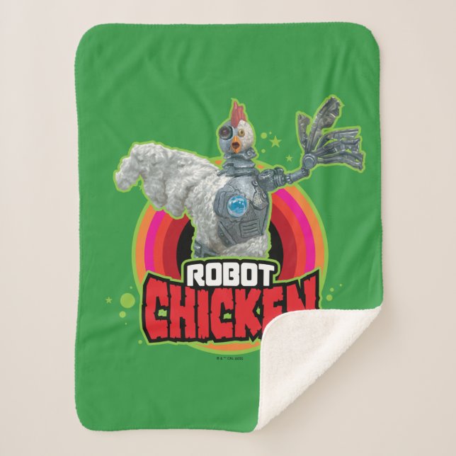 Cobertor Sherpa Logotipo Robot Chicken (Frente)
