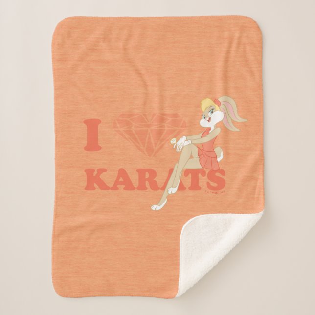 Cobertor Sherpa Lola Bunny I Heart Karats (Frente)