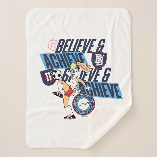 Cobertor Sherpa Lola Bunny LOONEY TUNES™ Soccer Club Graphic (Frente)