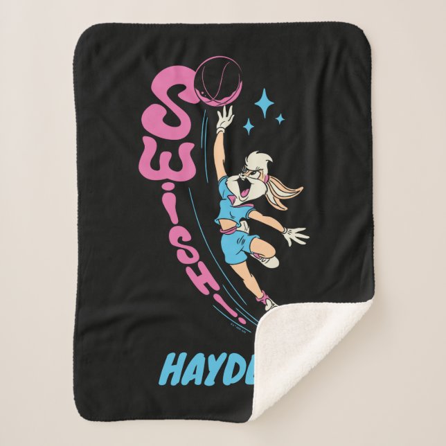 Cobertor Sherpa Lola Buny "SUISH!" Dunk de Basquete (Frente)