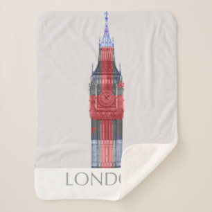 Cobertor Sherpa London Big Ben Union Jack