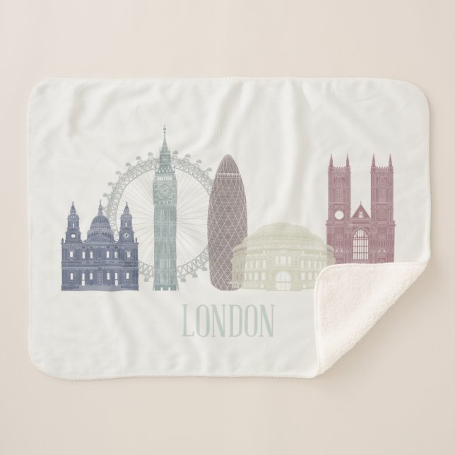 Cobertor Sherpa London Skyline (Frente (Horizontal))