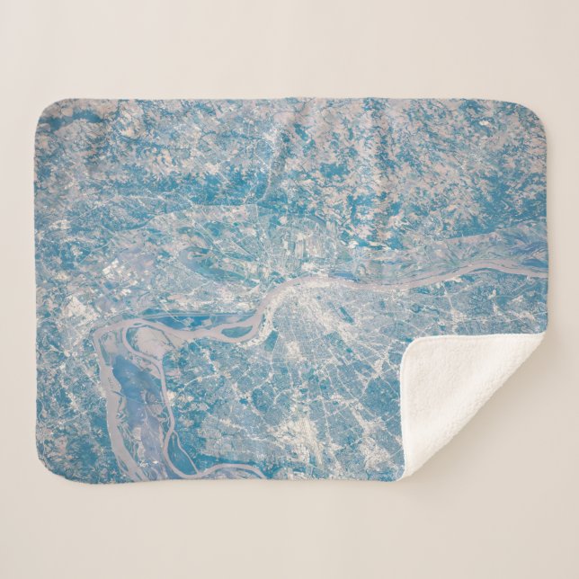 Cobertor Sherpa Louis, Missouri Ao Longo Do Rio Mississippi. (Frente (Horizontal))