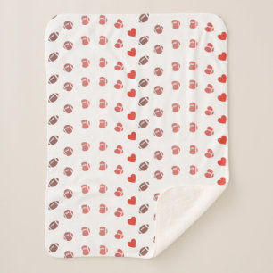 Cobertor Sherpa Love American Football - Gridiron Fans Heart