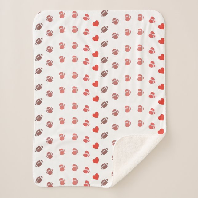 Cobertor Sherpa Love American Football - Gridiron Fans Heart (Frente)