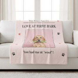 Cobertor Sherpa Love at First Bark Personalized Dog