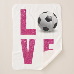 Cobertor Sherpa Love Soccer