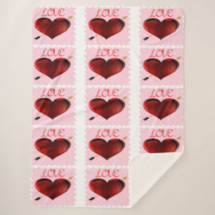 Cobertor Sherpa Love Stamps Sherpa Blanket