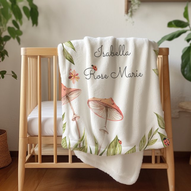 Cobertor Sherpa Lovely Little Ladybug | Monograma Sherpa Blanket (Criador carregado)