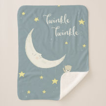 Lua Brilhante e Estrelas Sherpa Blanket