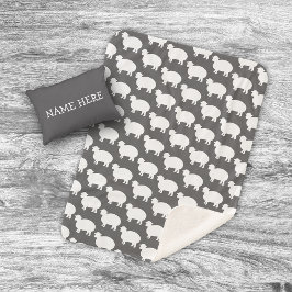 Cobertor Sherpa Lua de Lamb e estrelas Cinza branca