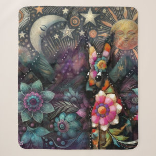 Cobertor Sherpa Lua Floral do Southwest Coyote Animal