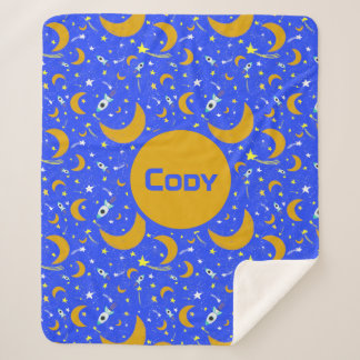 Cobertor Sherpa Luas de Crescente Amarelo disparando sobre os fogu