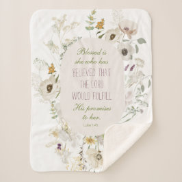 Cobertor Sherpa Luke 1:45 Abençoada é Ela Selvagem