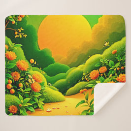 Cobertor Sherpa Lush Orange Garden Art