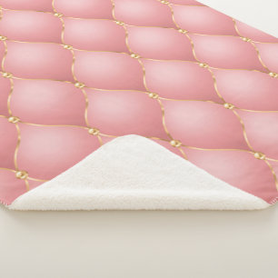 Cobertor Sherpa Luxo Blush Rosa Rosa Dourada Diamond Sherpa Blanke