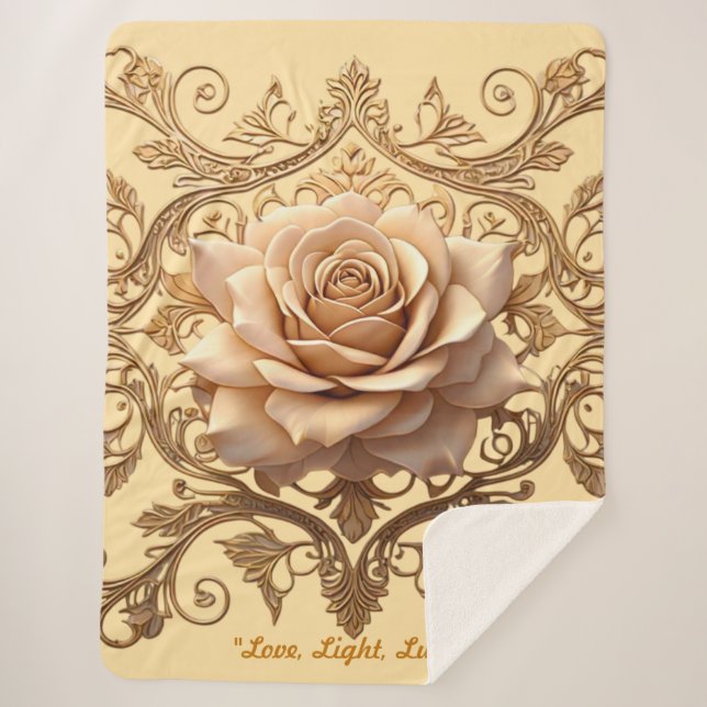 Cobertor Sherpa "Luxurious Rose Sparkle" (Frente)