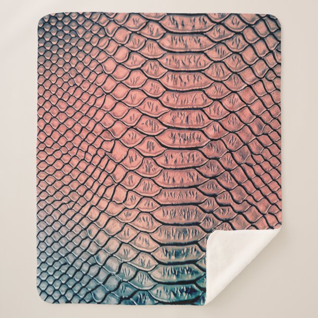 Cobertor Sherpa Luxury snake skin texture backgroundtexture,leathe (Frente)