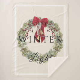 Cobertor Sherpa Luz de inverno suave com coroa de Natal