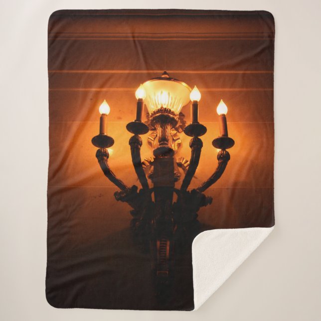 Cobertor Sherpa Luz de parede antiga (Frente)