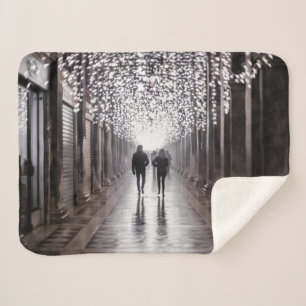 Cobertor Sherpa Luz, sombras e simetria - sepia