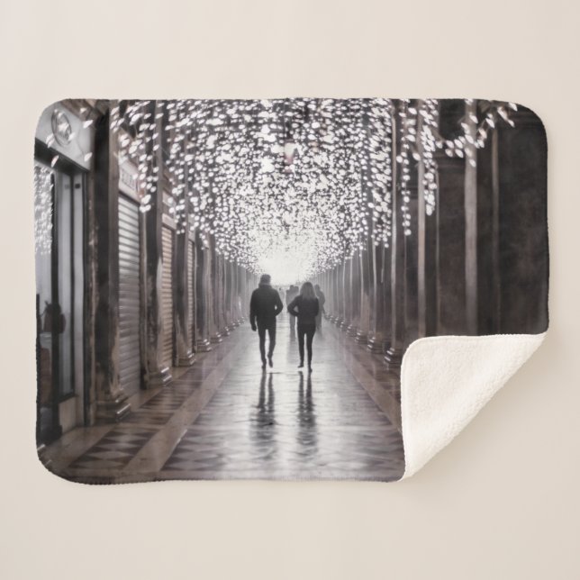 Cobertor Sherpa Luz, sombras e simetria - sepia (Frente (Horizontal))