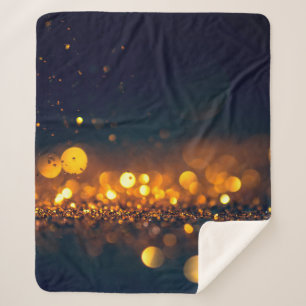 Cobertor Sherpa luzes brilhantes de fundo gelado, desfoque de bril