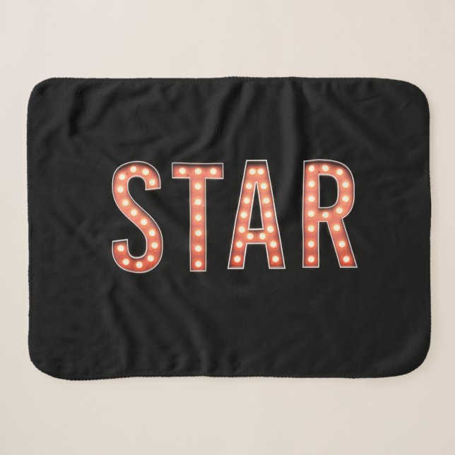 Cobertor Sherpa Luzes de Marquee STAR (Frente (Horizontal))