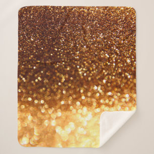 Cobertor Sherpa Luzes de ouro com brilho