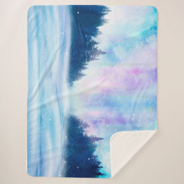 Cobertor Sherpa Luzes do Norte de inverno