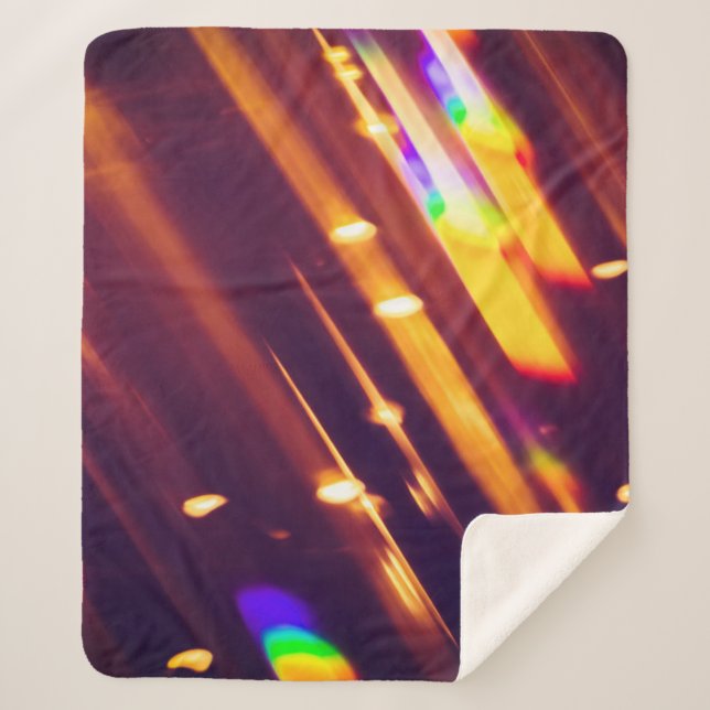 Cobertor Sherpa Luzes Douradas ou luminosas de abstrato xmas. Chr (Frente)