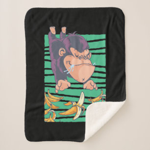 Cobertor Sherpa Macaco Cinto Com Bananas
