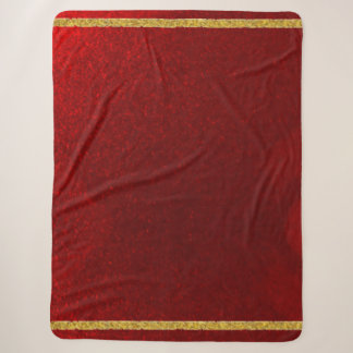 Cobertor Sherpa Maçãs Doces Vermelho Dourado