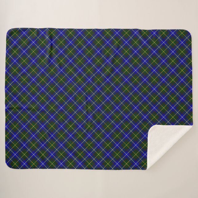 Cobertor Sherpa Macneil da xadrez azul de Barra tartan (Frente (Horizontal))