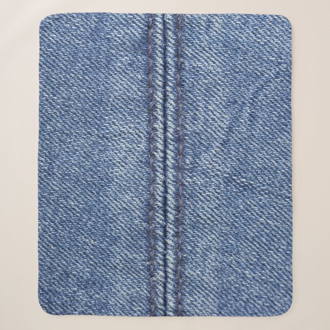 Cobertor Sherpa Macro Blue Denim, Textura De Fechamento. (Frente)