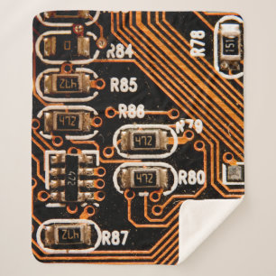 Cobertor Sherpa macro tomada de circuito,cabos,capacitores,placa,