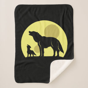 Cobertor Sherpa Madre e Wolf Pup