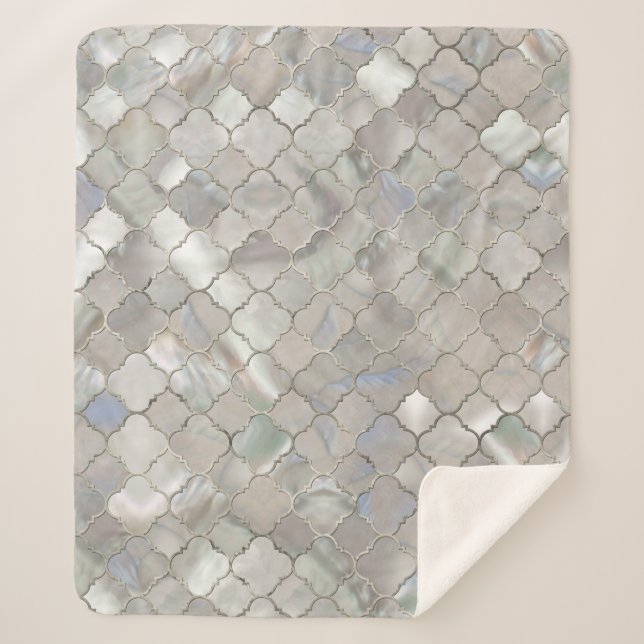 Cobertor Sherpa Madrepérola marroquina do teste padrão de (Frente)