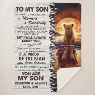 Cobertor Sherpa Mãe De Leão Ao Meu Filho Eu Fechei Os Olhos